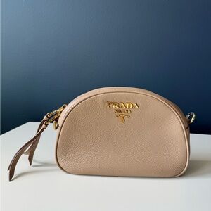 Prada Tan Crossbody Bag with Gold Hardware